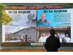 Başkanların gerginliği billboardlara taşındı