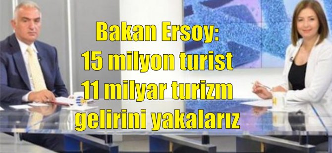 Bakan Ersoy: 15 milyon turist 11 milyar turizm gelirini yakalarız