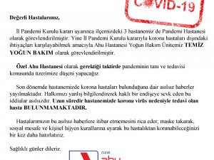 Özel Marmaris Ahu Hastanesi’nden Koron Virüs Açıklaması