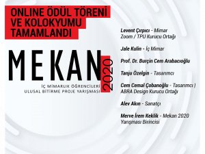 Mekan 2020 İç Mimarlık Öğrencileri Ulusal Bitirme Projesi Yarışması Sonuçlandı!