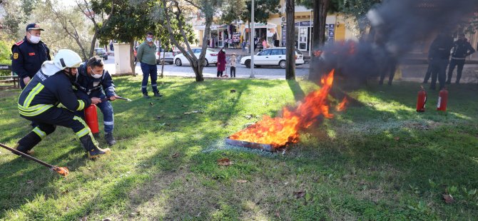 Marmaris Belediye personeline yangın tatbikatı