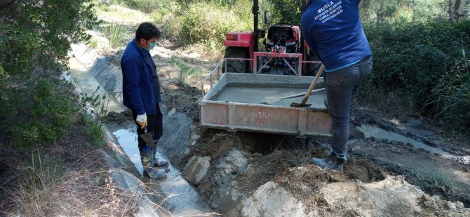 Muğla Büyükşehir’den Tarıma Sulama Kanalları Desteği