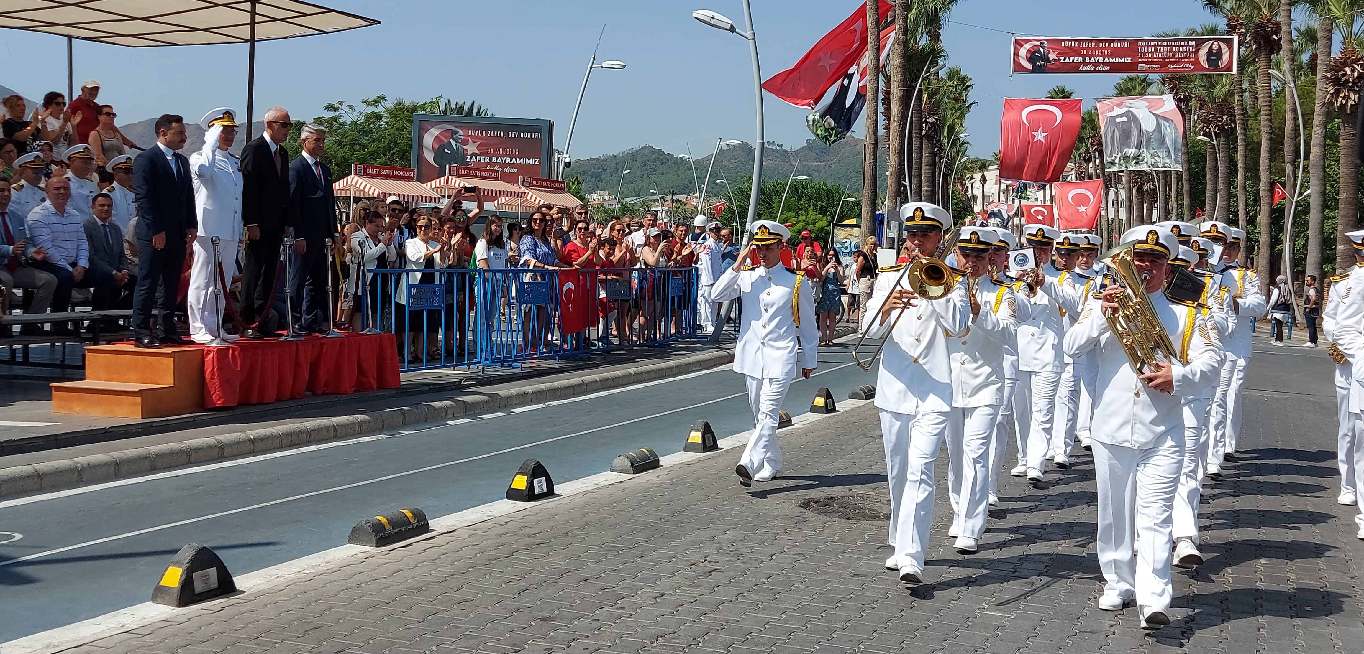 30 Ağustos Zafer Bayramı'nın 101. yıl dönümü Marmaris'te törenlerle kutlandı